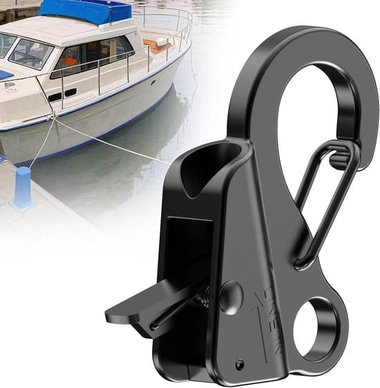 1 stk. - quick-release klemmer til både - justerbar rustfri stål glidekabelkrog til både og yachter - sort - 1 stk. - 3/8\"