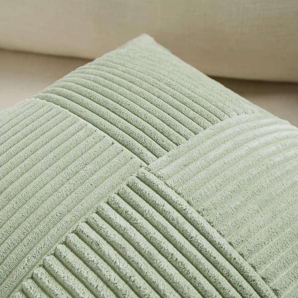 2x Dekorative Pudebetræk Salviegrøn 45x45 cm - Blød Fløjl Patchwork | Stue & Sofa
