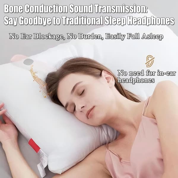 TF for Bone deep with late your sleep white Ideal night pillow noise. speaker without partner (Black) Supports function Bluetooth