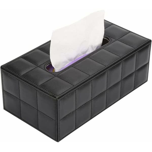 PU-læder tissuebokse, rektangulær tissue dispenser, tissueholder til hjem og bil