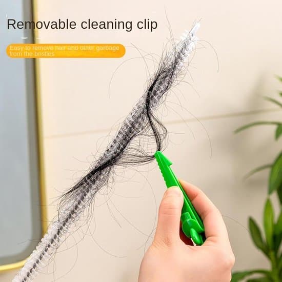 Avloppsrensare för dusch - Avloppsrensare - Tar bort blockeringar - Flexibel spiralborste - 75 cm - Vit