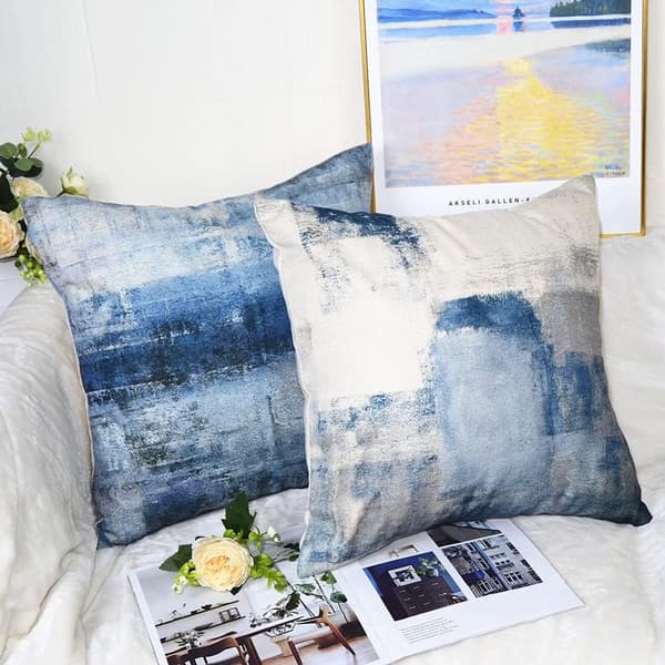 Kuddfodral Set 45x45 cm – 4 Mönstrade Prydnadskuddar för Soffa & Sovrum | Vardagsrumstillbehör