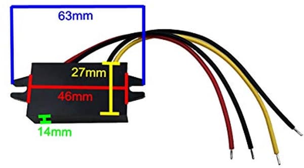 12V til 9V 3A DC/DC-konverter - Strømmodul til bilstereo og LED-display