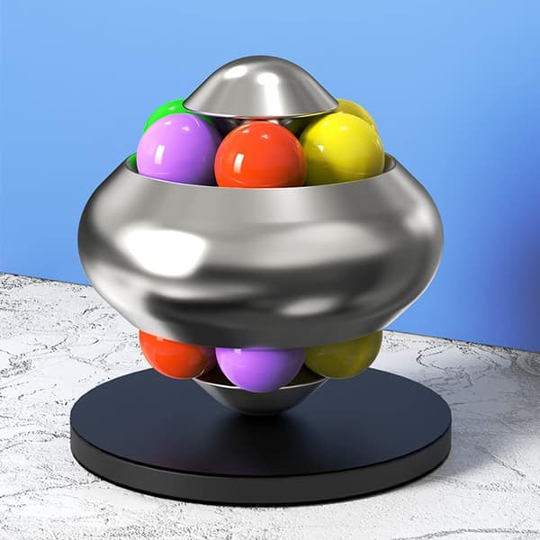 Magic Cube Decompression Psychedelic UFO Marble Cube Spinning Beans (Hopea, 50mm)