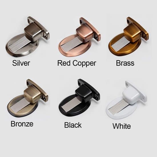 Stærk magnetisk dørstopper - Kraftig dørstopper med 3M selvklæbende montering - 2 stk. bronze