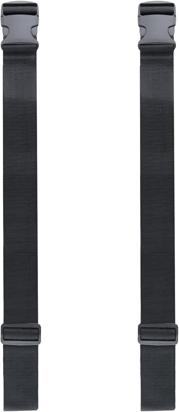 Robuste bagagestropper, velegnet til kufferter, pakkestropper, rejsetilbehør, justerbare taskestropper, 2 stk. (sort)