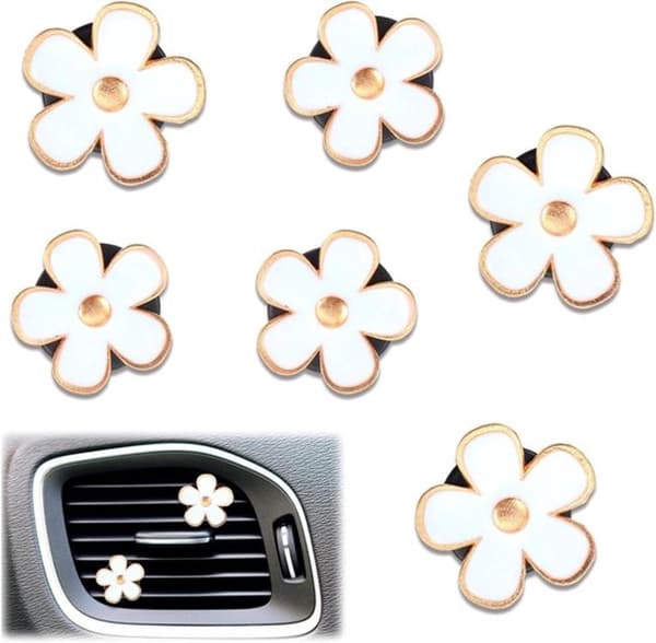 Bilduftfriskerclips - Blomsterdesign - Aromaterapi duft - Sæt med 6 - Biltilbehør til interiør