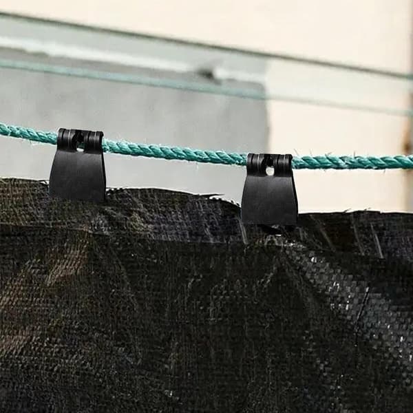 Monteringsclips - Havenetklemmer - Fastgørelse af Markiser - Robust ABS-plast - 100 Stykker - Sort