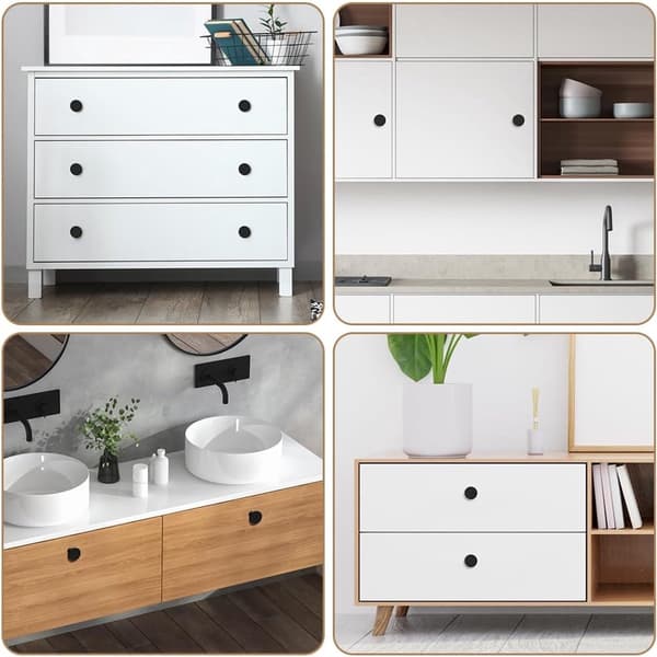 Solidchoice - 4 stk. sorte aluminiumskabsgreb til møbler