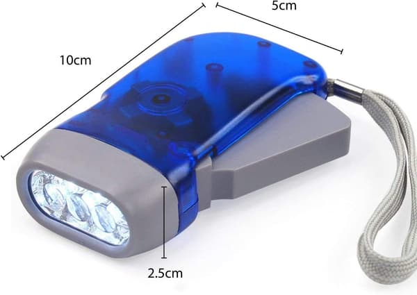 3-LED Dynamo Lommelygte – Tilfældig Farve