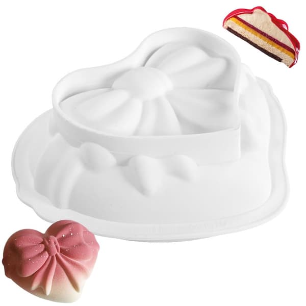 Hjerteformede silikoneforme, Valentinsdag silikoneforme, Sløjfe kageforme, Mousse kageforme, Bageforme, Chokoladeforme, Mors Dag