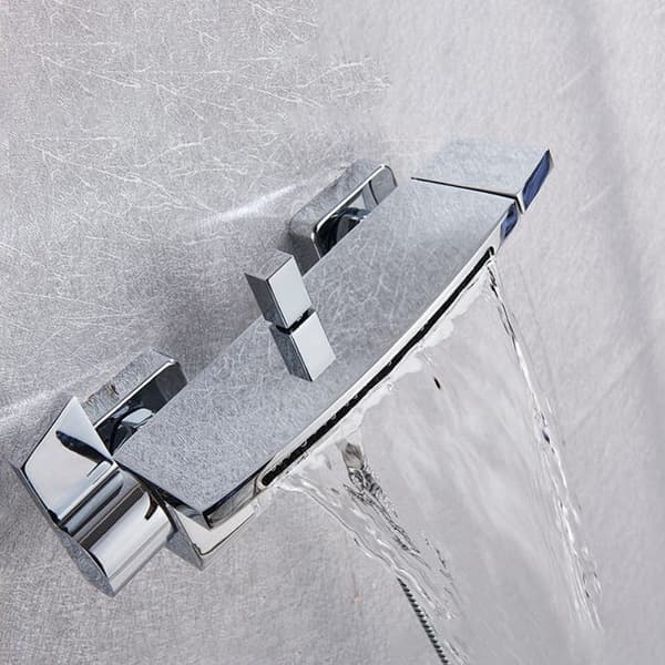 Lorent väggmonterad vattenfallsblandare för badkar, krom