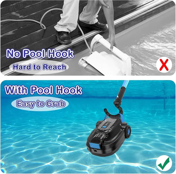 Delekrog til robotpoolrenser, poolrobotkrog, poolstangholder, poolstøvsugerkroge