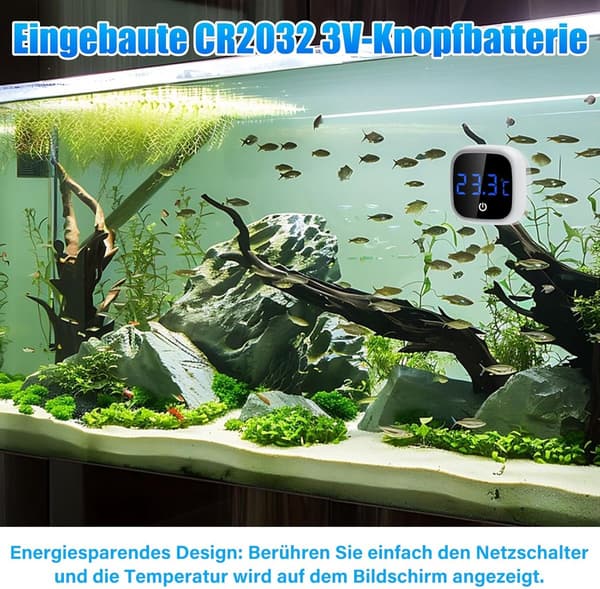 Digital akvarietermometer - extern sensor för noggrann vattentemperaturmätning