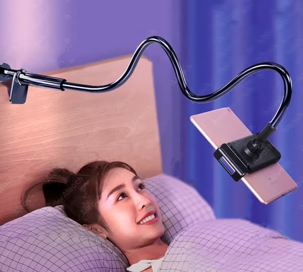 iPad-holder til seng - Drejearm - Velegnet til telefon / iPad / Switch - Sort