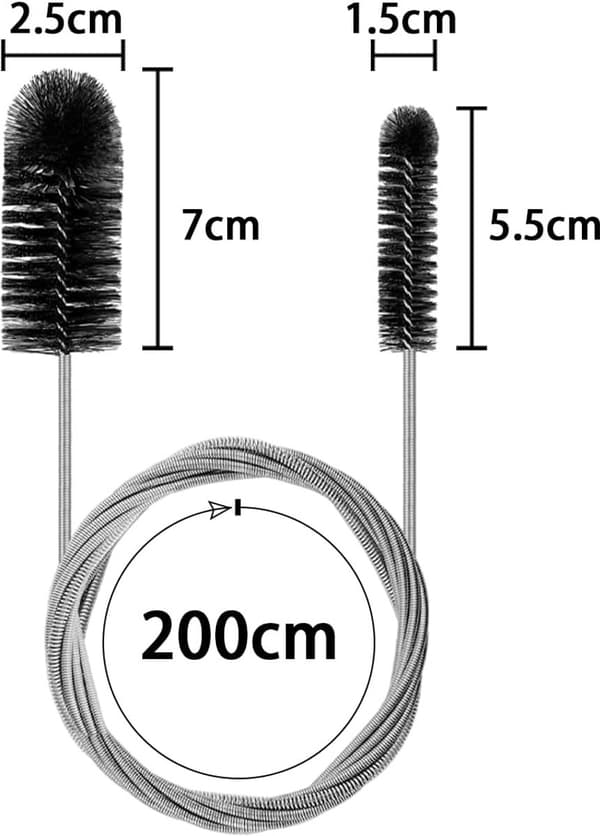 Extra lång flexibel avloppsrensare (200 cm) för avlopp och vattenlås
