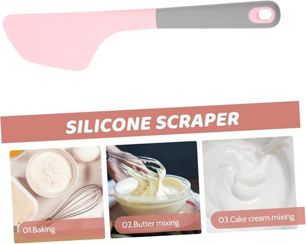 Silikone malerspatel - Bærbar silikonecremespatel - Til at sprede og glatte maling - lærred - smør - pink - 34×7.3cm