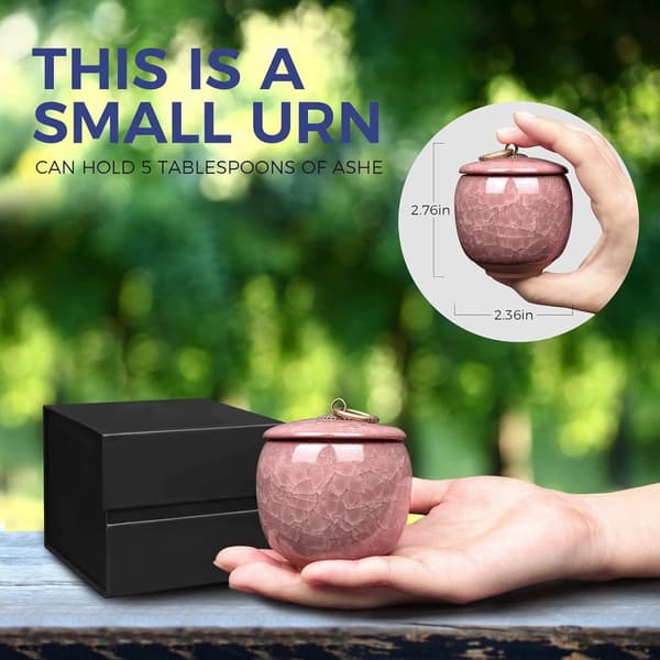 Mini keramisk urna diamant röd 60ml