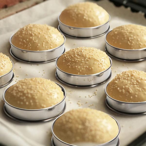 Runde Muffinforme 6 Stykker Sconeforme Bagekageforme Rustfrit Stål Crumpetforme Non-Stick, Sølv, Rustfrit Stål, 8Cm, 6 Stykker