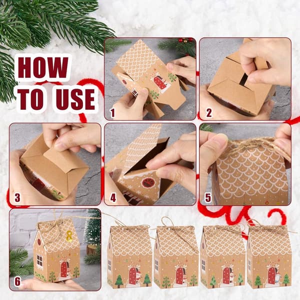 24 delar adventskalender presentaskar - Julgodisaskar presentförpackning - Triangulära adventskalender presentaskar - Jul - 24 delar