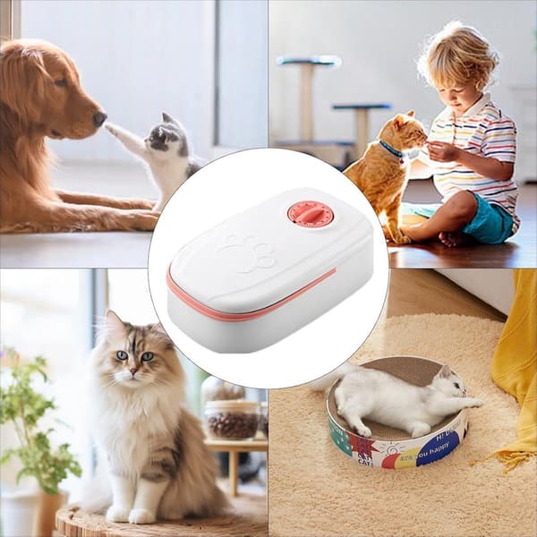 Automatisk katte-/hundefoderautomat - 48-timers timer - Automatisk kattefoderautomat - Elektrisk foderautomat - 1 måltid - Vådt og tørt foder - Pink