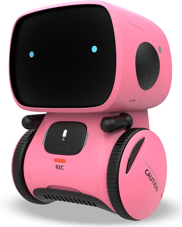 Robotter – Interaktiv smart robot med berøringssensor, stemmestyring, talegenkendelse, sang, dans, gentagelse og optagelse – Gave til børn