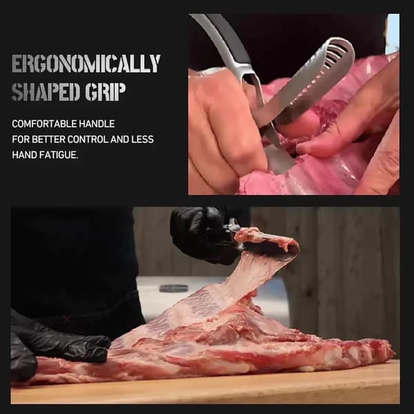 Ribbefjerner i rustfrit stål – Ergonomisk BBQ-ribbefjernerværktøj til nem ribbeforberedelse – Ribbemembranfjerner og ribbeforberedelse