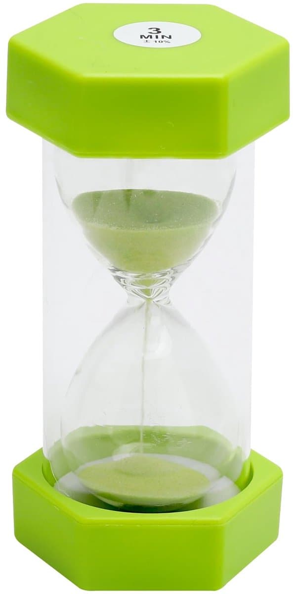 Timeglas - 3 minutters timer - Kompakt og stødsikkert design