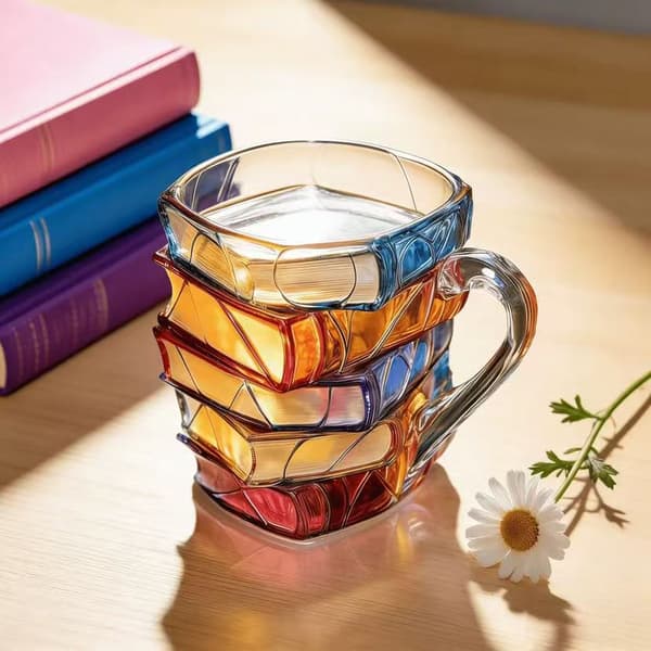 3D bokmugg, bokkopp, glasbokmugg, bokkopp