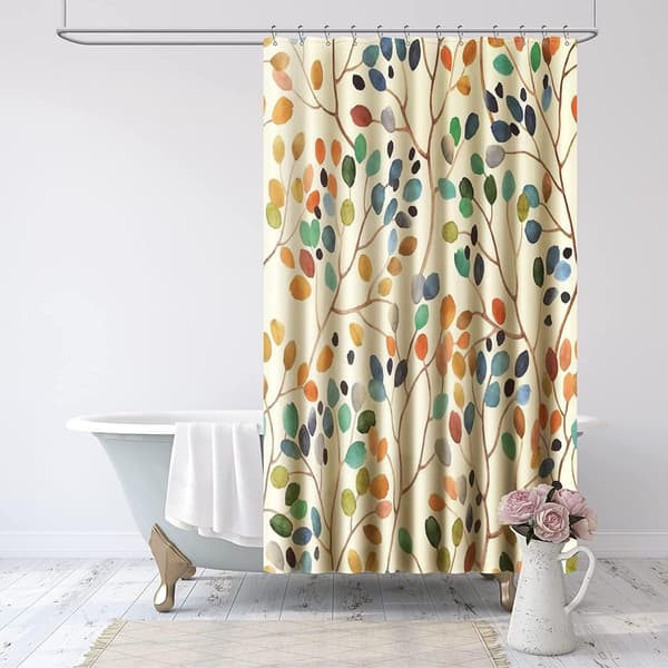 Beige duschdraperi - mögelresistent - 180 x 200 cm - textil