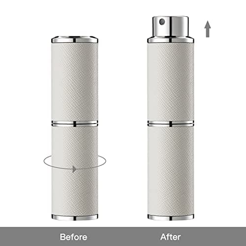 Sæt med 2 parfumeatomizere, 8 ml læderatomizer, mini rejseparfumeatomizere (sort, hvid)