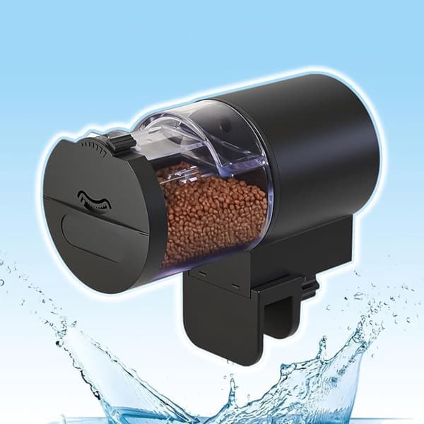 Automatisk Foderautomat - 100 ml - Automatisk Fiskefoderautomat - Fiskefoderdispenser med Timer - Automatisk Fiskefoderautomat - Akvariefoderautomat - Fugtbestandig - Fisk