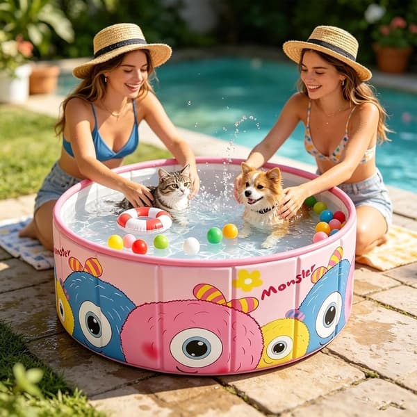 Vikbar pool - Ej uppblåsbar pool - Utomhusnöje - Kompakt vikbar - 90x45 cm - Blå