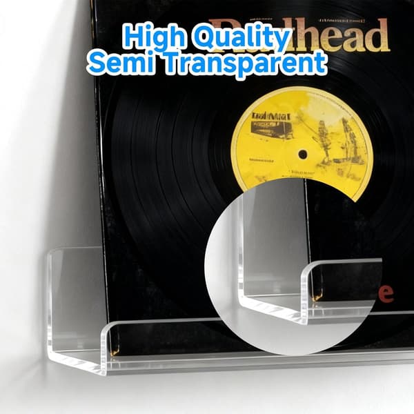Minivæghylde - Transparent - 4-pak - Vinyl