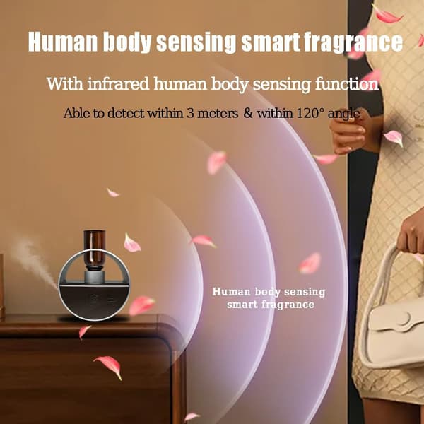 Æterisk oliediffuser, LED-lys smart induktionsduftmaskine, vandfri aromadiffuser, omvendt aromadiffuser, aromaterapiudstyr