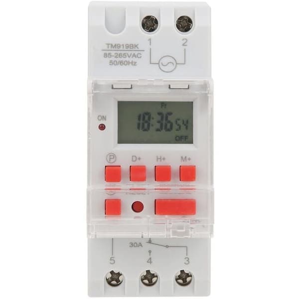 TM919BK 85265V AC 30A LCD 7-dages programmerbar digital timer, programmerbar tidsafbryder