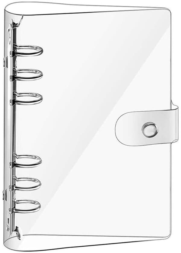 Vandtæt Notesbogsmappe - A6 Ringbind 6 Ringe - Blød PVC - Løsbladsmappe - Letvægt - Robuste Ringe i Rustfrit Stål