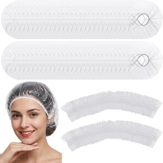 200 stycken Duschmössa - Plastduschmössor - Badmössa - Duschmössa - Elastisk plastduschmössa - Duschskydd - Hårnät - Transparent - 200 stycken
