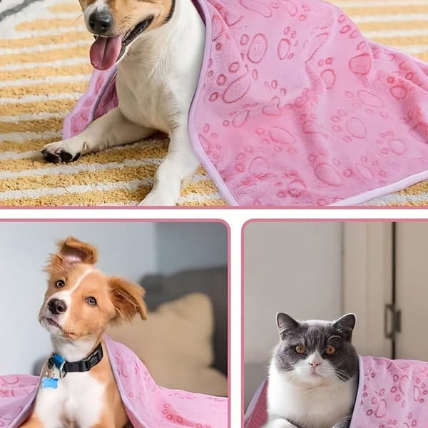 1 kæledyrstæppe, flanneltæppe til katte og hunde, varmt til efterår og vinter, sovemåtte til kæledyr, L