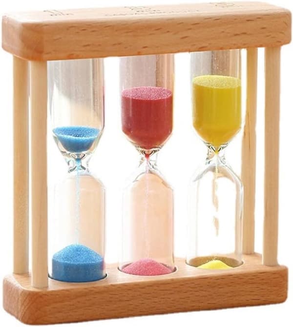 Timeglas Sæt - Køkken Timer - Tidsstyring - 3-i-1 Design - 3-5-1 Minut - Sort Hvid Grå
