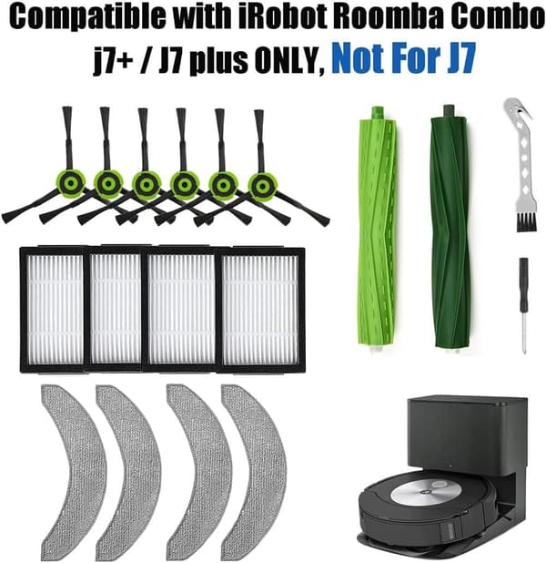 18 stk. reservedele til iRobot Roomba Combo J7+ /Plus robotstøvsuger