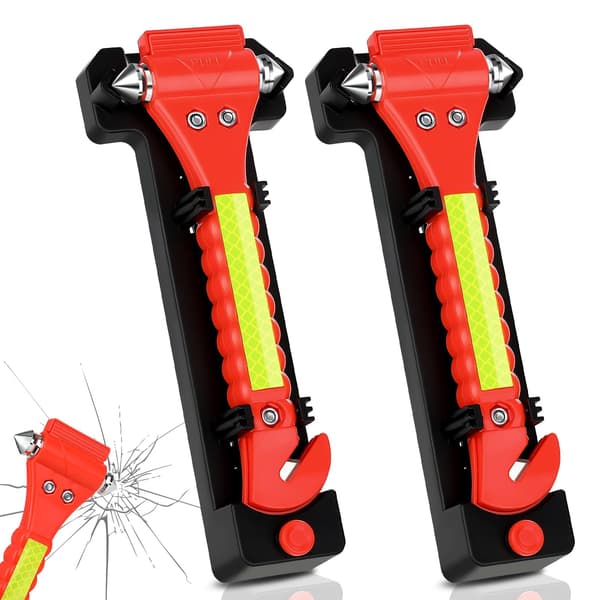 2-i-1 Glasbrytarhammare, 190x73x34 mm, Reflexband
