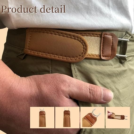 2 stk. spændeløst bælte-elastisk-metalkrog-unisex-udendørs brug