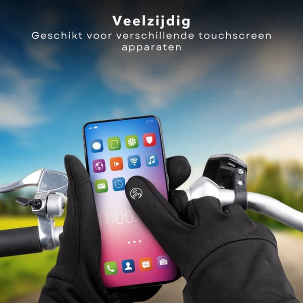 Luksushandsker - Touchscreen-handsker - Størrelse L - Unisex Vinterhandsker - Sort - Smartphone-handsker - Inkluderer E-BOG