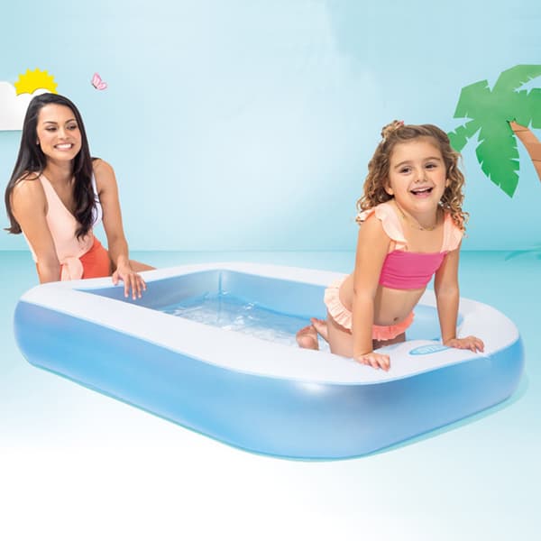 Oppustelig rektangulær børnepool til babyer og småbørn