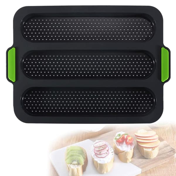 Mini rektangulär bakplåt, non-stick silikonbakform för franskt bröd, DIY rektangulär bakform för 8 limpor