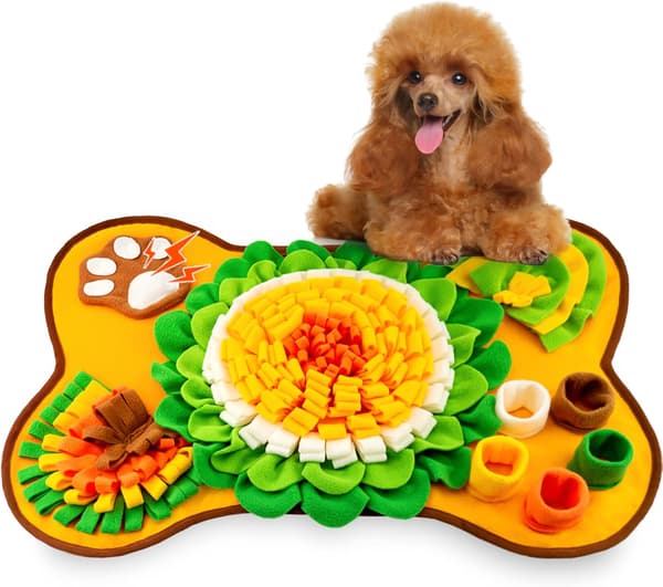 Snusemåtte til hunde, snusemåtte til små og mellemstore hunde, interaktiv snusemåtte og fodermåtte til hvalpe, slow feeder hundegodbid