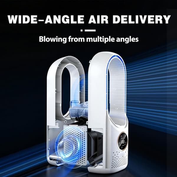Bladeless skrivebordsventilator, bladeless bordventilator til skrivebord, hjem og soveværelse (stikversion)