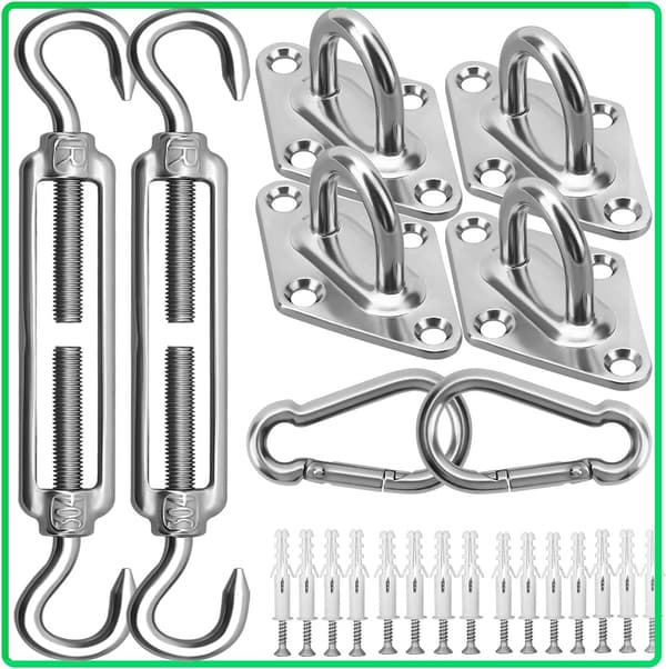Solsejl Hardware Kit - 304 Rustfrit Stål Solskærm Installationssæt