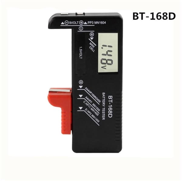 Digital Batteritester - Batterimåler Volt Checker - Tjek Batterier - Universal Testfunktion - 9V 1.5V AA AAA - Sort